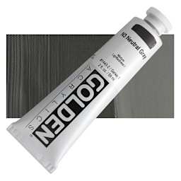 Golden Heavy Body Artist Acrylic - Neutral Gray N3, 2 oz Tube and swatch