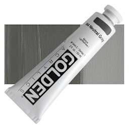 Golden Heavy Body Artist Acrylic - Neutral Gray N4, 2 oz tube and swatch