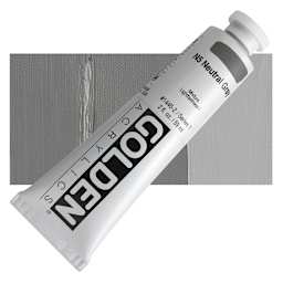 Golden Heavy Body Artist Acrylic - Neutral Gray N5, 2 oz Tube and swatch