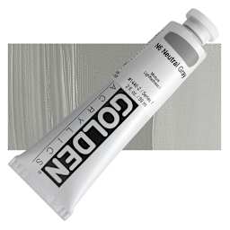 Golden Heavy Body Artist Acrylic - Neutral Gray N6, 2 oz Tube and swatch