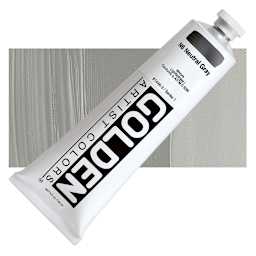 Golden Heavy Body Artist Acrylic - Neutral Gray N6, 5 oz tube and swatch