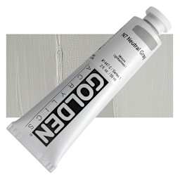 Golden Heavy Body Artist Acrylic - Neutral Gray N7, 2 oz Tube and swatch