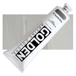 Golden Heavy Body Artist Acrylic - Neutral Gray N7, 5 oz tube and swatch