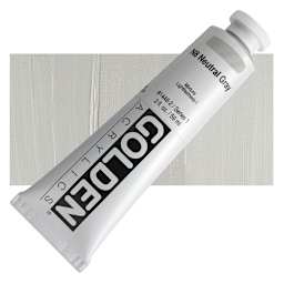 Golden Heavy Body Artist Acrylic - Neutral Gray N8, 2 oz Tube and swatch