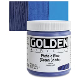 Golden Heavy Body Artist Acrylic - Phthalo Blue (Green Shade) and swatch
