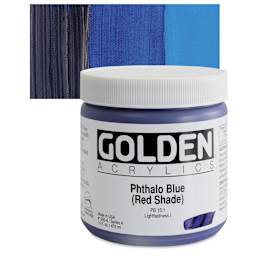 Golden Heavy Body Artist Acrylic - Phthalo Blue (Red Shade) and swatch