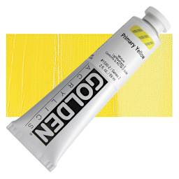 Golden Heavy Body Artist Acrylic - Primary Yellow, 2 oz tube and swatch