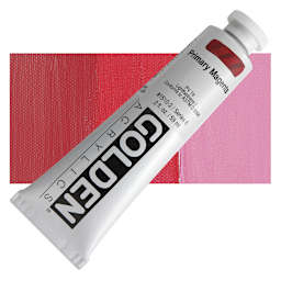 Golden Heavy Body Artist Acrylic - Primary Magenta, 2 oz tube and swatch