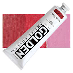 Golden Heavy Body Artist Acrylic - Primary Magenta, 5 oz Tube and swatch