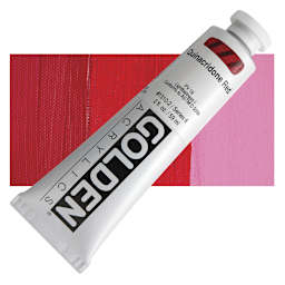 Golden Heavy Body Artist Acrylic - Quinacridone Red, 2 oz Tube and swatch