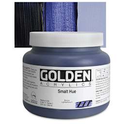 Golden Heavy Body Artist Acrylic - Smalt Historic Hue, 32 oz Jar and swatch