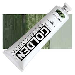 Golden Heavy Body Artist Acrylic - Terre Verte Hue, 5 oz Tube and swatch