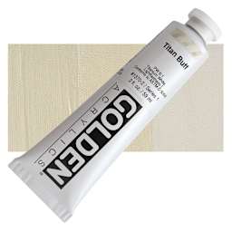Golden Heavy Body Artist Acrylic - Titanium Buff, 2 oz Tube and swatch
