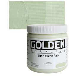 Golden Heavy Body Artist Acrylic - Titan Green Pale, 8 oz and swatch