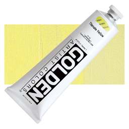 Golden Heavy Body Artist Acrylic - Titanate Yellow, 5 oz tube and swatch