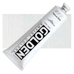 Golden Heavy Body Artist Acrylic - Titanium White, 5 oz Tube and swatch