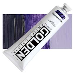 Golden Heavy Body Artist Acrylic - Ultramarine Violet, 5 oz Tube and swatch