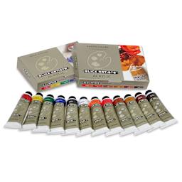 Blick Artists' Acrylic Set - Assorted, Set of 12 color, 2 oz tubes, tubes outside of packaging