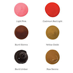 Blick Artists' Acrylic Set - Portrait Color Set, 2 oz Tubes, dollops of colors