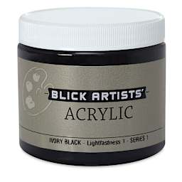 Blick Artists' Acrylic - Ivory Black, 16 oz jar