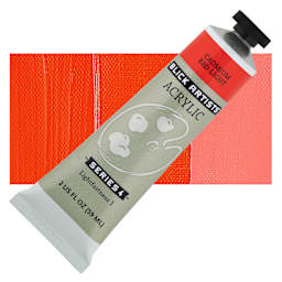 Blick Artists' Acrylic - Cadmium Red Light, 2 oz tube and swatch