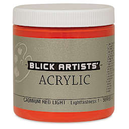 Blick Artists' Acrylic - Cadmium Red Light, 8 oz jar