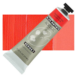 Blick Artists' Acrylic - Cadmium Red Light Hue, 2 oz tube and swatch