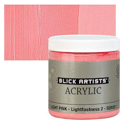 Blick Artists' Acrylic - Light Pink, 8 oz jar and swatch