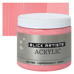 Blick Artists' Acrylic - Light Pink, 16 oz jar and swatch