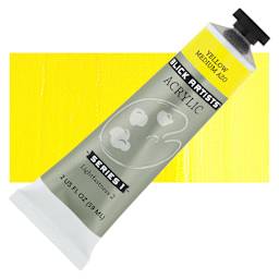 Blick Artists' Acrylic - Yellow Medium Azo, 2 oz tube and swatch