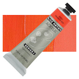 Blick Artists' Acrylic - Indo Orange Red, 2 oz tube and swatch