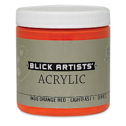 Blick Artists' Acrylic - Indo Orange Red, 8 oz jar