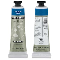 Blick Artists' Acrylic Paints, front and back of tube