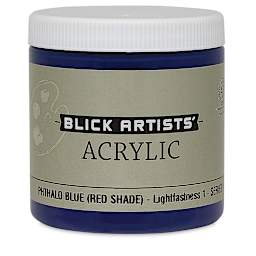 Blick Artists' Acrylic - Phthalo Blue (Red Shade), 8 oz jar
