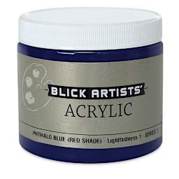 Blick Artists' Acrylic - Phthalo Blue (Red Shade), 16 oz jar