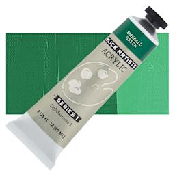 Blick Artists' Acrylic - Emerald Green, 2 oz tube and swatch