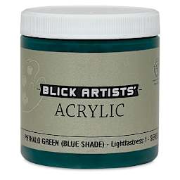 Blick Artists' Acrylic - Phthalo Green (Blue Shade), 8 oz jar