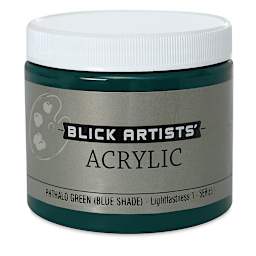 Blick Artists' Acrylic - Phthalo Green (Blue Shade), 16 oz jar