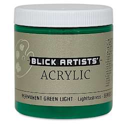 Blick Artists' Acrylic - Permanent Green Light, 8 oz jar