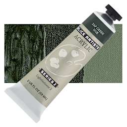 Blick Artists' Acrylic - Sap Green Hue, 2 oz tube and swatch