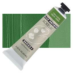 Blick Artists' Acrylic - Chromium Oxide Green, 2 oz tube and swatch
