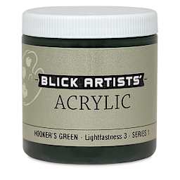 Blick Artists' Acrylic - Hooker's Green, 8 oz jar