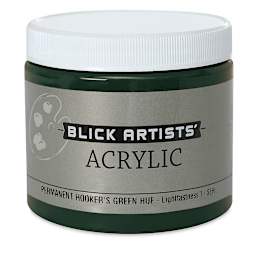 Blick Artists' Acrylic - Permanent Hooker's Green Hue, 16 oz jar