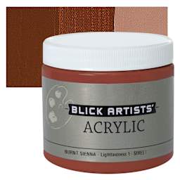 Blick Artists' Acrylic - Burnt Sienna, 16 oz jar and swatch