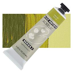 Blick Artists' Acrylic - Green Gold, 2 oz tube and swatch