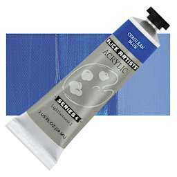 Blick Artists' Acrylic - Cerulean Blue, 2 oz tube and swatch