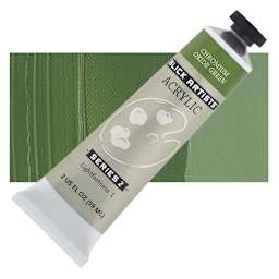 Blick Artists' Acrylic - Chromium Oxide Green, 2 oz tube and swatch