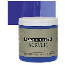 Blick Artists' Acrylic - Cobalt Blue, 8 oz jar and swatch