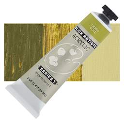 Blick Artists' Acrylic - Green Gold, 2 oz tube and swatch