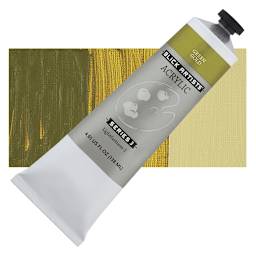 Blick Artists' Acrylic - Green Gold, 4.65 oz tube and swatch